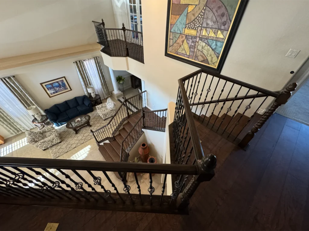 custom stair case woodworking with hardwood floors