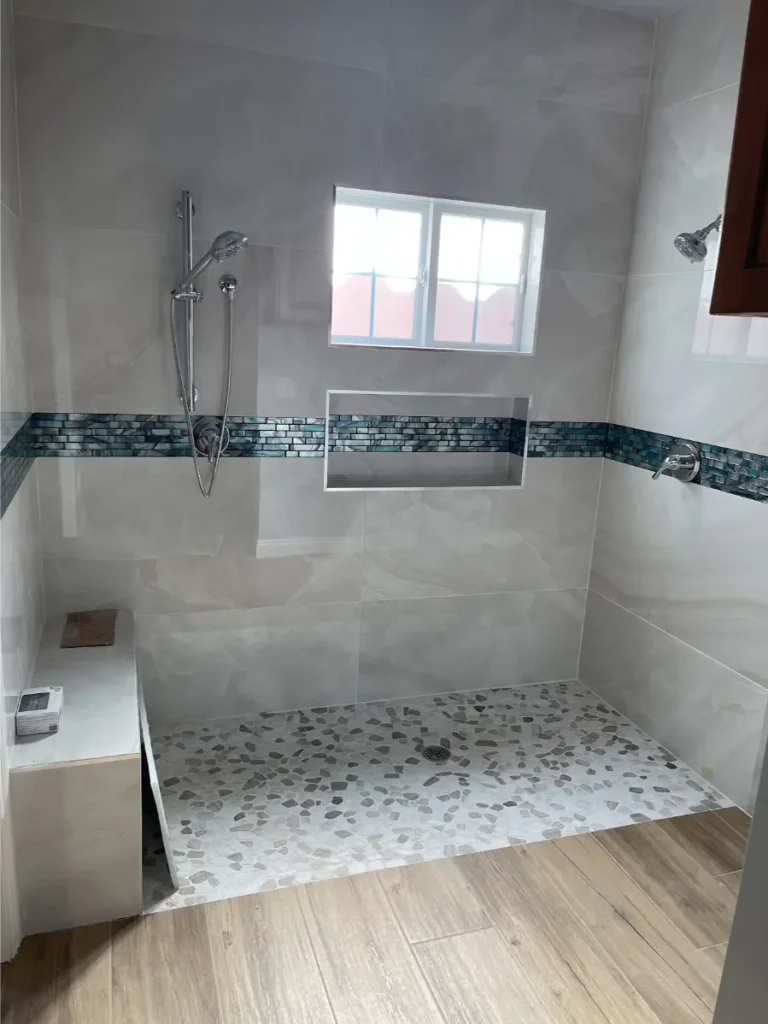 tile shower installation bathroom remodel