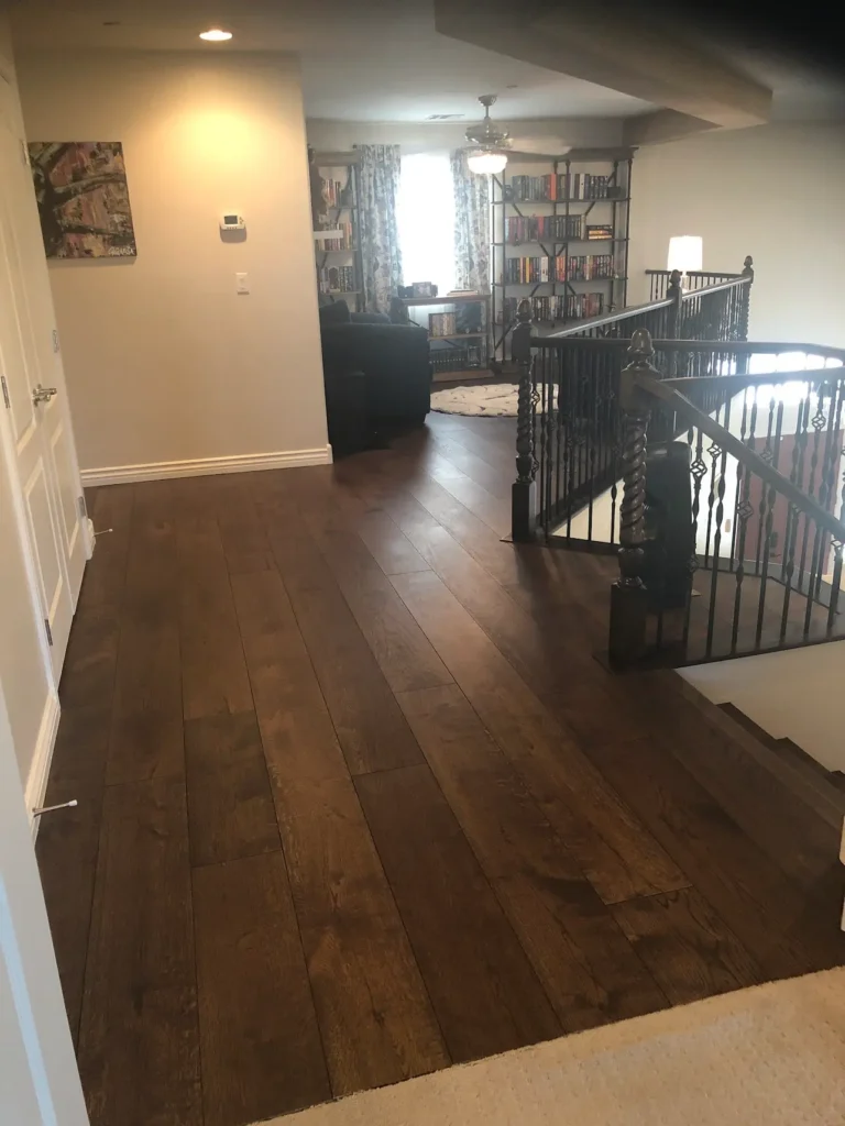 hard wood dark flooring installation