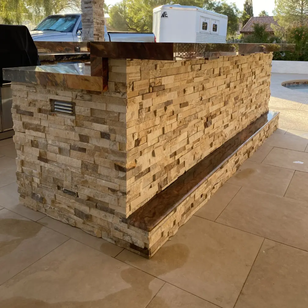 outdoor stone wall sandstone color
