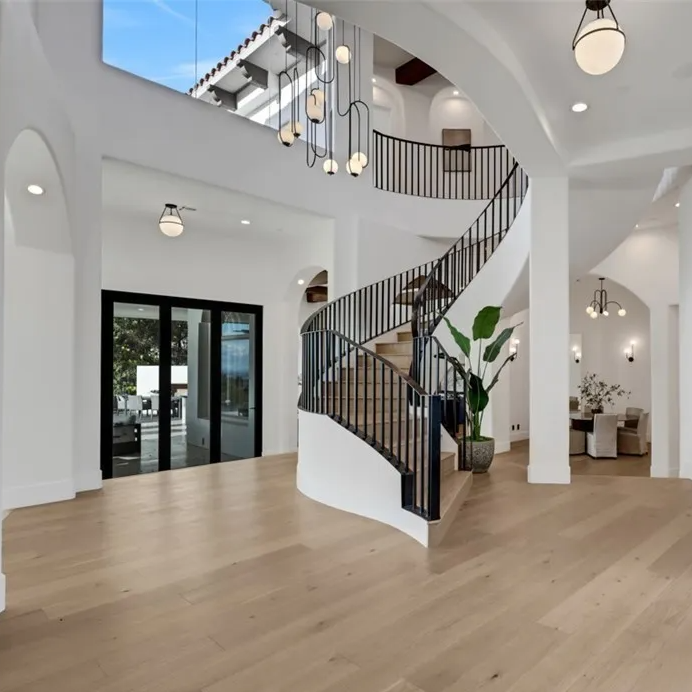 expert carpentry wood flooring install with custom stair case
